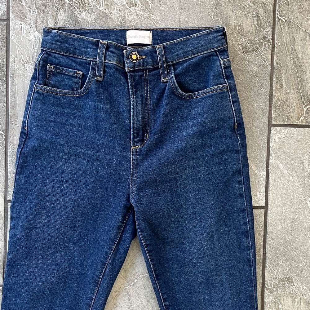 Favorite Daughter The Valentina Shortie Super High Rise Boot Jeans, Woodside - Picture 5 of 14